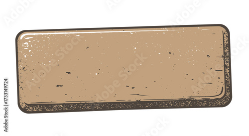 Vintage Rectangular Tin with Rounded Edges and Distressed Surface.