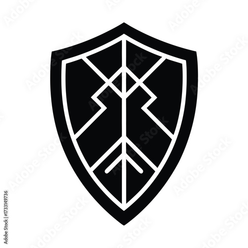 Norse Shield Rune Icon Vector Illustration