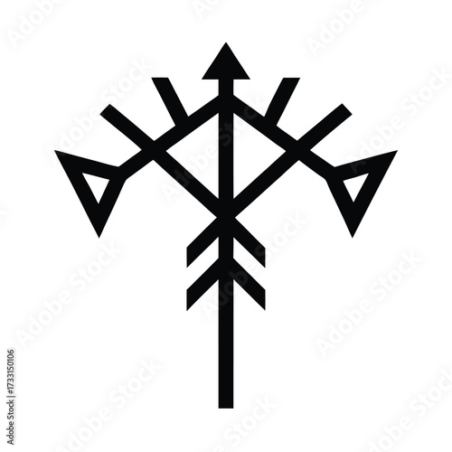 Norse Winter Rune Icon Vector Illustration