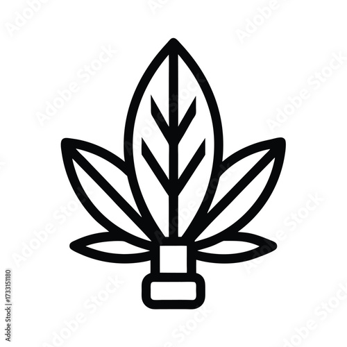 Sage Bunch Outline Icon Vector Illustration
