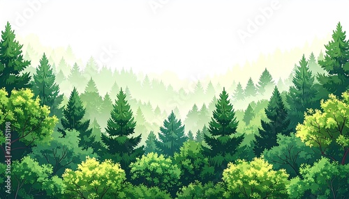 Isometric Vector of Verdant Nature Reserve with Lush Green Trees Walking Trails and Tranquil Rivers