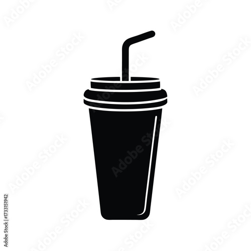 To Go Mug With Straw Icon Vector Illustration