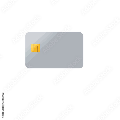 Modern credit card with EMV chip for secure contactless payment transactions, financial technology symbol for banking services.