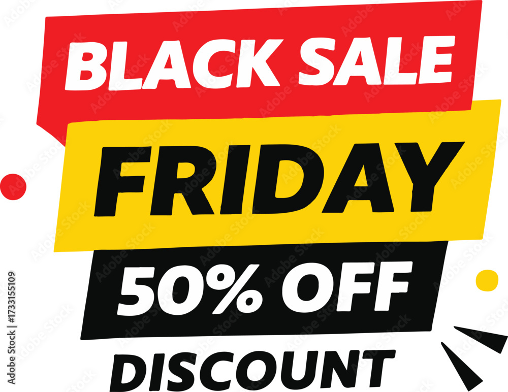 Fototapeta premium Black Friday Sale 50 Percent Off Discount Graphic promotion