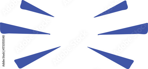 Blue abstract geometric shapes radiating outwards on a white background vector
