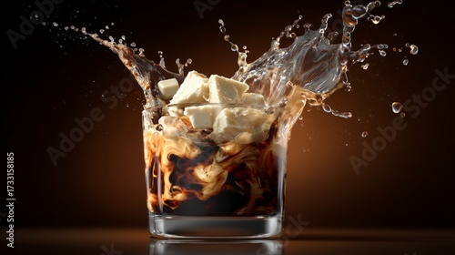 Whiskey cocktail splash