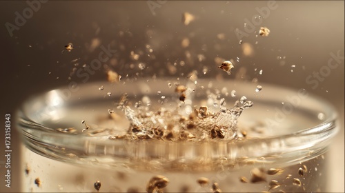 Water splashing with seeds