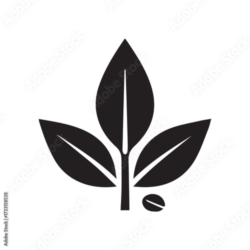 Negative Space Coffee Plant Logo with Clever Hidden Details