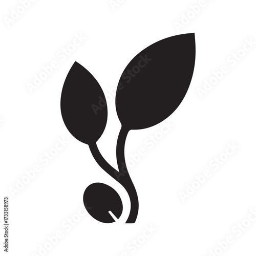 Luxurious Minimal Coffee Plant Logo with Refined Black Silhouette