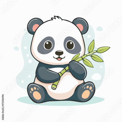 Adorable cartoon panda bear sleeping soundly in a sweet dream, a cute vector illustration for nursery decor