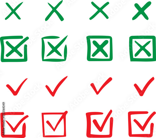 yes and no check marks