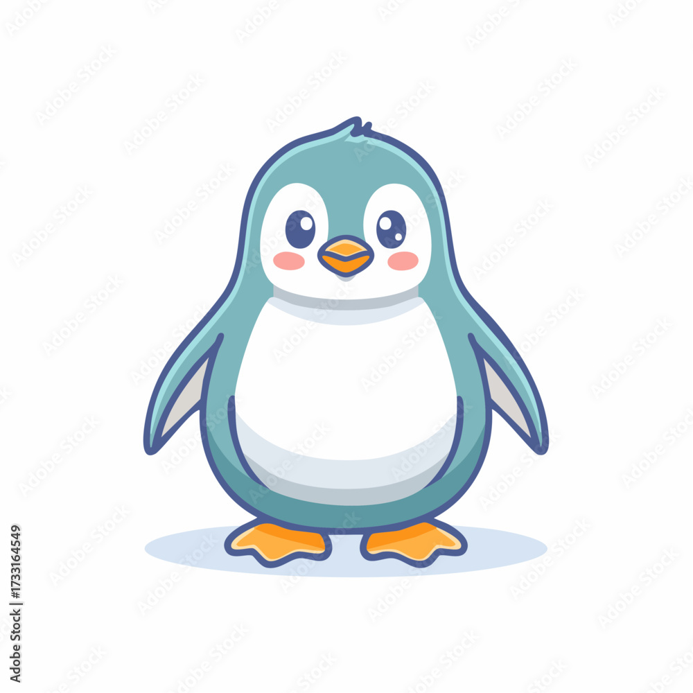 Obraz premium Adorable Cartoon Penguin Illustration A Cute and Playful Animal Character for Design and Fun