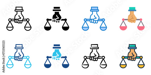 Equality icon set multiple style collection 
