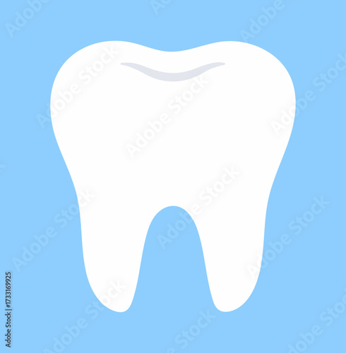 Molar Tooth Icon — Dental Health Symbol, Oral Anatomy Illustration, Medical UI Element in Flat Design