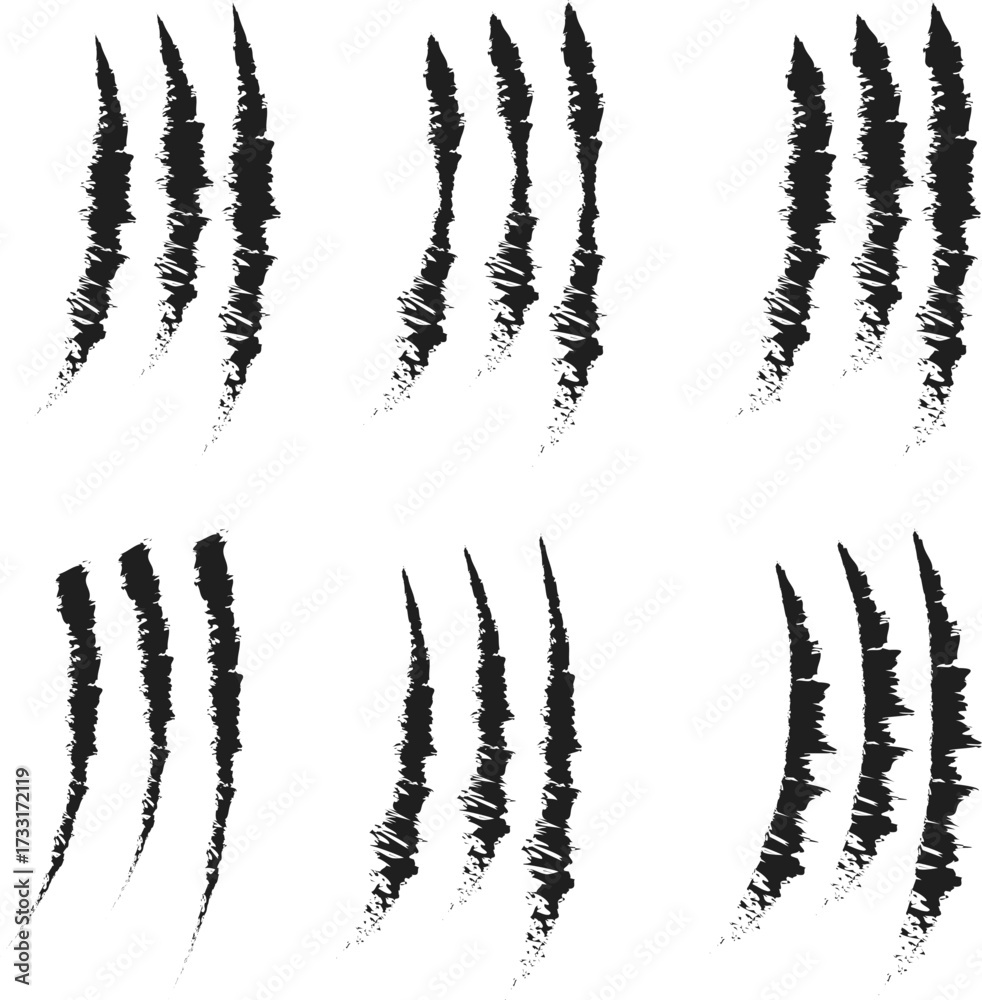 Ταπετσαρία Claw marks scratches vector grunge texture animal predator 60 char