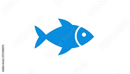 Simple blue fish icon