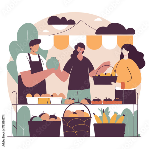 farmers-market-scene-isolated-on-pure-white-backgr.eps