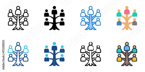 Ancestors icon set multiple style collection 
