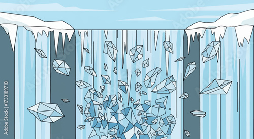 Falling Ice Shards and Diamonds.