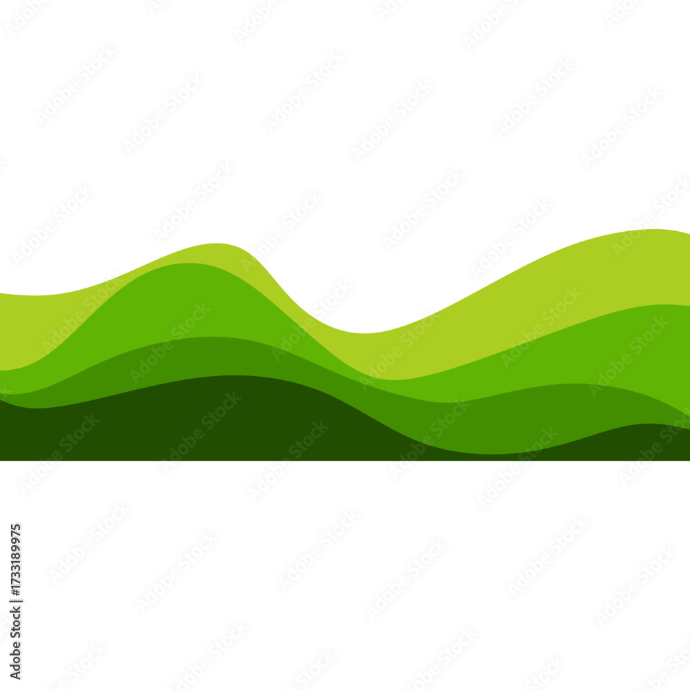 Obraz premium Green wave border