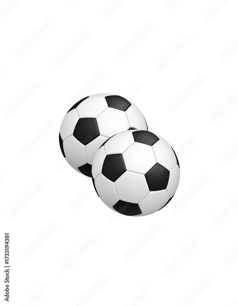 Obraz premium Black and white leather soccer ball isolated on white background