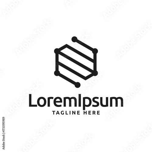 Monogram technology logo icon symbol