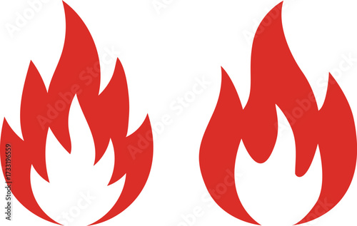 Red fire flame vector illustration graphic design element