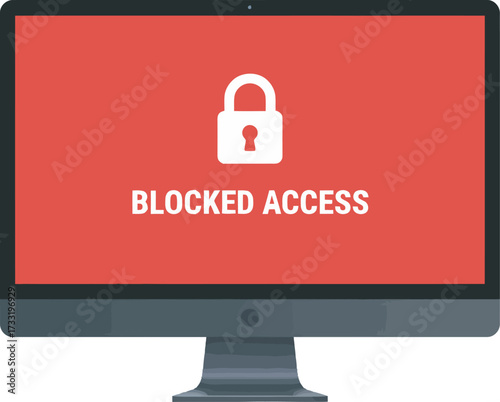 A computer screen displaying a red error message indicating blocked access, with a padlock icon.