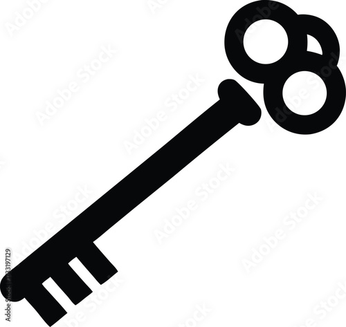 key vector metal object silhouette vector, door opener icon illustration
