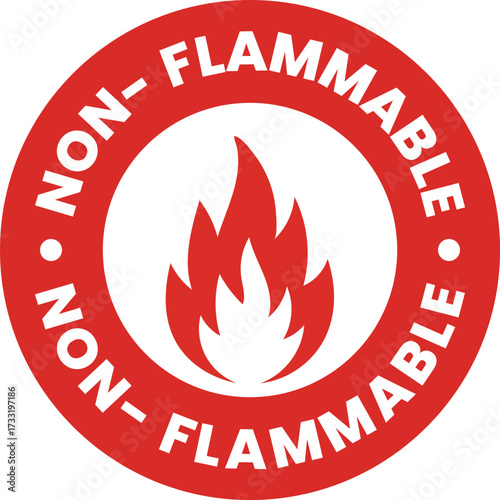 Non flammable material safety fire hazard warning label sign