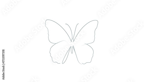 Simple line art butterfly