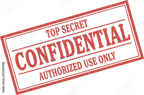 Red rectangular stamp with the words "Top Secret Confidential Authorized Use Only" printed on a white background.