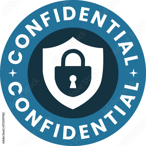 Confidential security data privacy protection information logo