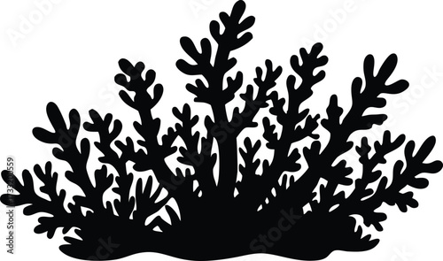 coral reef silhouette vector, ocean ecosystem illustration
