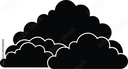 clouds fluffy cumulus icon vector, storm cloud symbol illustration

