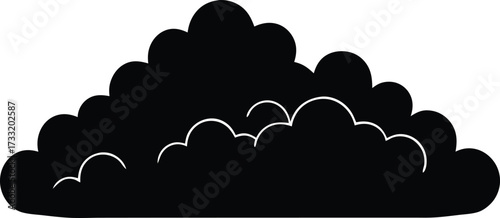 clouds fluffy cumulus icon vector, storm cloud symbol illustration
