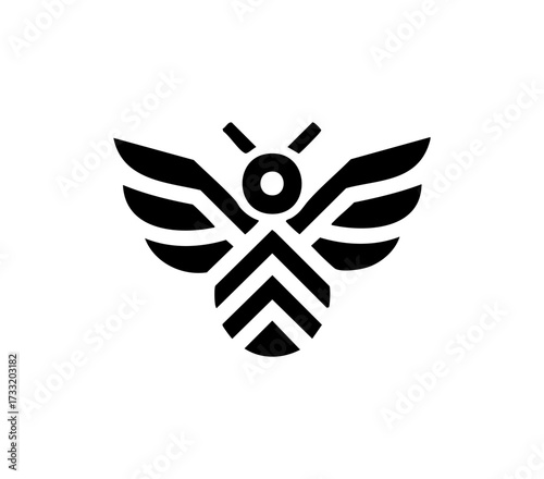 A bold geometric Polynesian tribal Bee