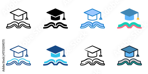 Education icon set multiple style collection 
