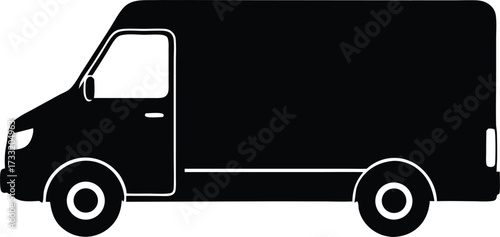 delivery truck logistics van icon vector, freight carrier symbol illustration
