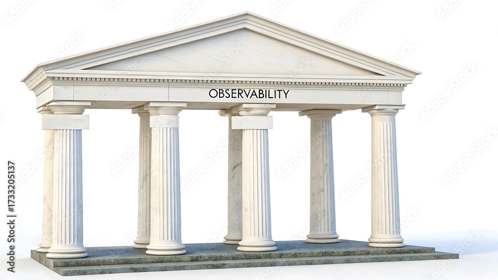 Obraz premium Digital observability concept with pillars of metrics logs and traces 