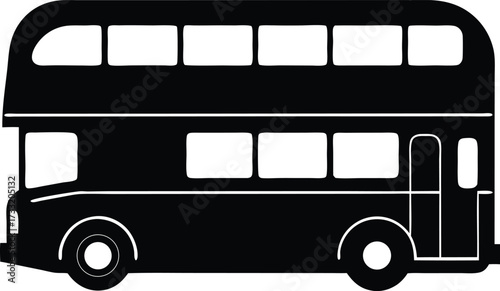 double decker bus city ride icon vector, red bus symbol illustration
