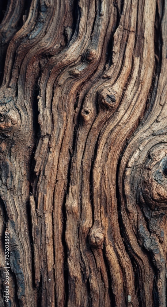 Fototapeta premium Detailed Organic Weathered Wood Texture Background with Deep Grooves