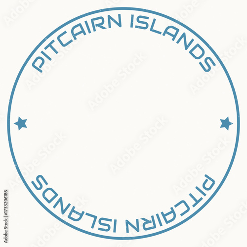 Pitcairn Islands map with round title. Country shape rings. Pitcairn Islands text around the country boundary shape. Modern vector illustration.
