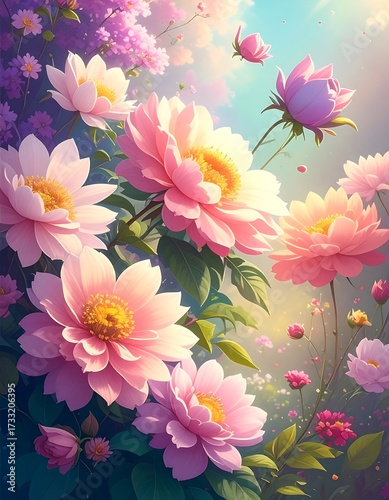 Pastel floral garden