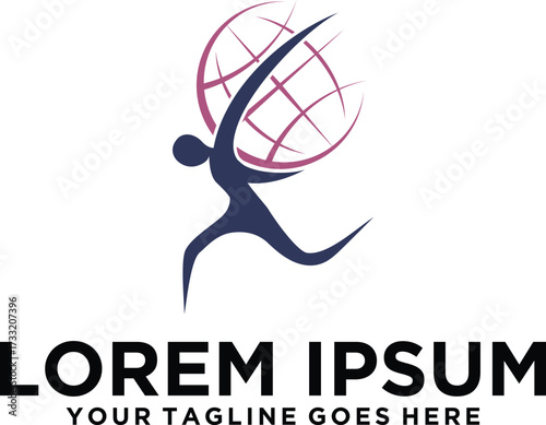 Powerful Atlas Figure Logo Vector