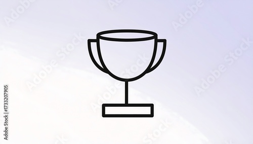 Simple trophy icon on a soft gradient background
