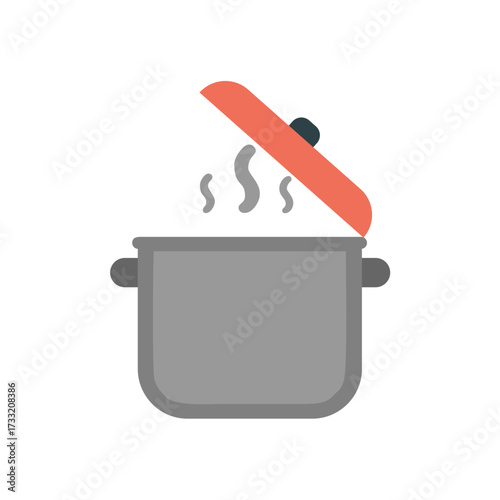 a boiling pan with an orange lid