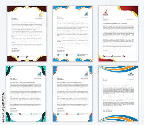 Modern Creative & Clean business style letterhead bundle of your corporate project design set to print with vector & illustration. corporate letterhead