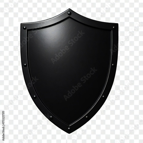 black shield on background