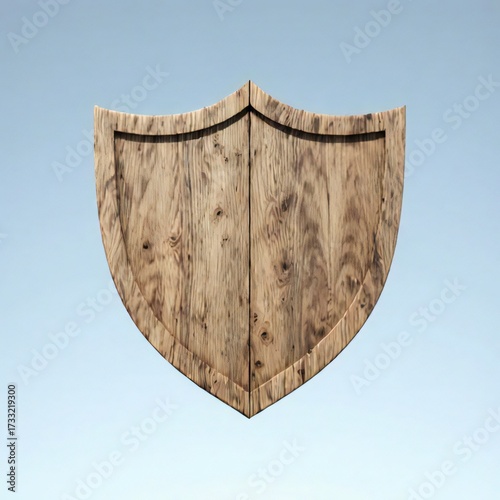 shield on blue sky background